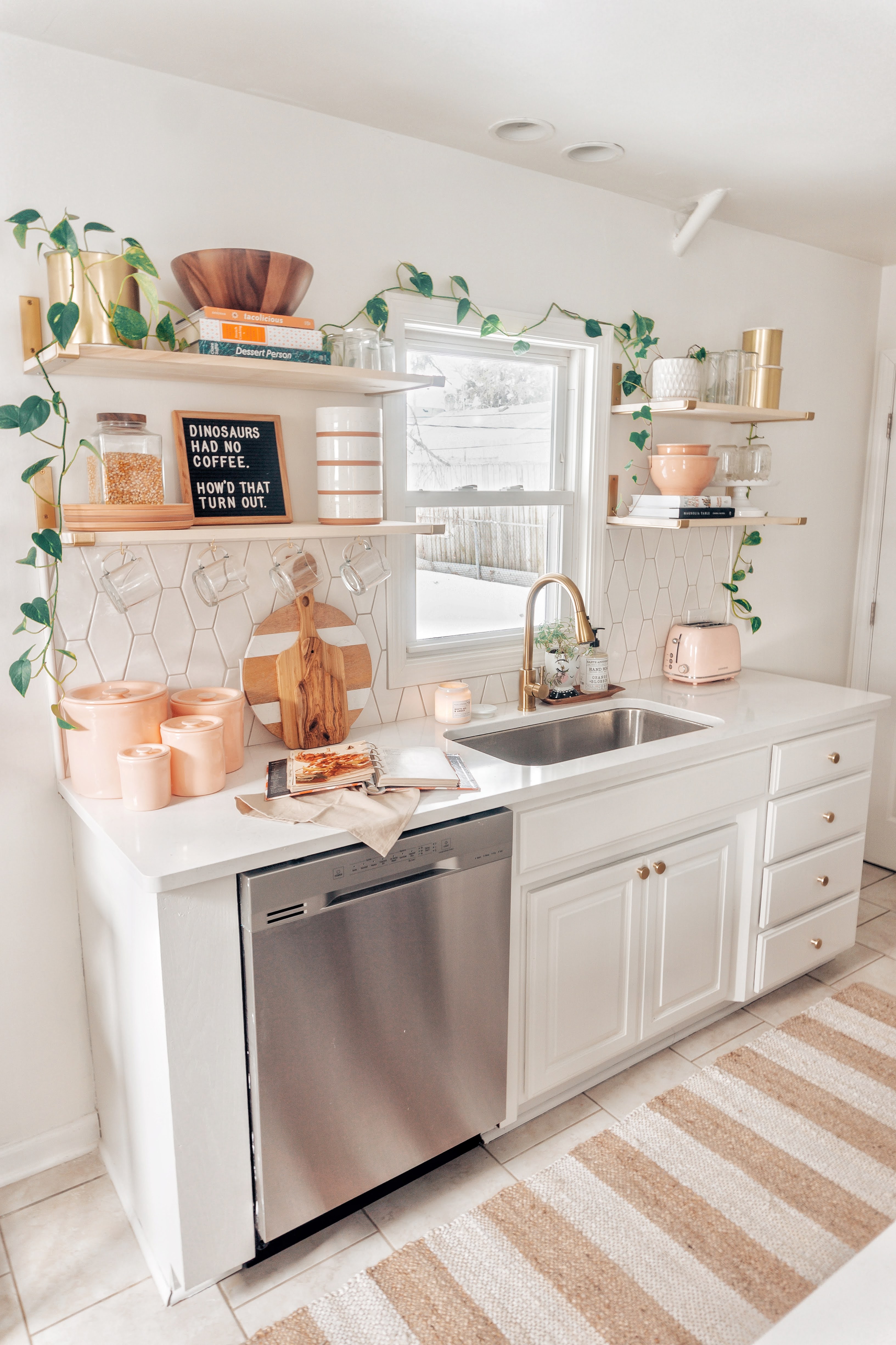 boho white kitchen makeover